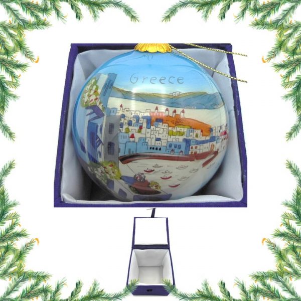 Glazen Griekse kerstballen